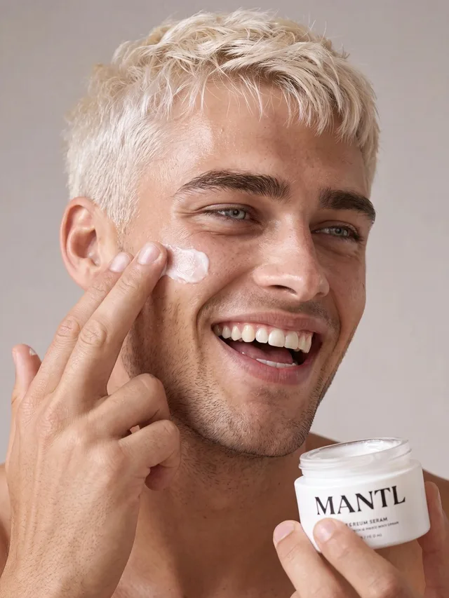 The same skincare shot restyled by The AI Look